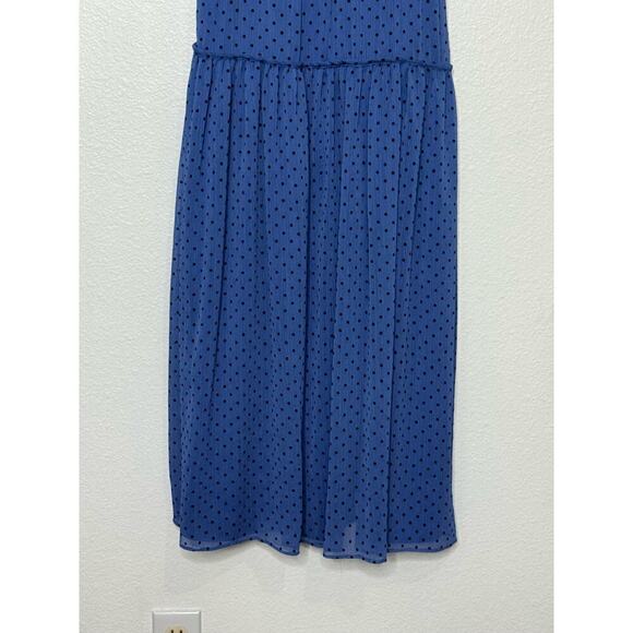Talulah Dress Midi Tiered Polka Dot Blue Black Size‎ Small - Picture 5 of 10